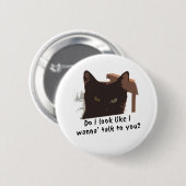 schwarze Katze Button (Vorne & Hinten)