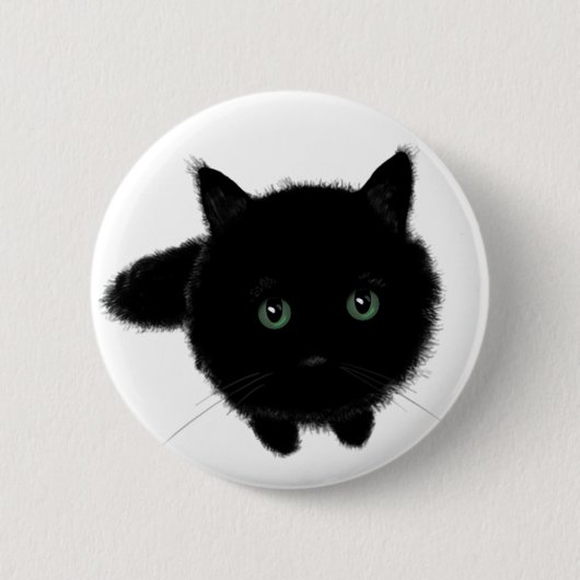 Schwarze Katze Button (Vorderseite)