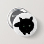 Schwarze Katze Button (Vorne & Hinten)