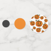 Schwarze Katze, Candy-Mais-Muster, Halloween-Kürbi Konfetti (Rückseiten)