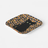 Schwarze Katze, Candy Mais Muster, Halloween-Spaß Pappteller (Gewinkelt)