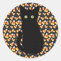 Schwarze Katze, Candy Mais Muster, Halloween-Spaß