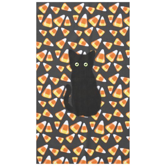 Schwarze Katze, Candy Mais Muster, Halloween-Spaß Tischdecke (Vorderseite)