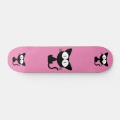 SCHWARZE KATZE-CARTOON-PINK-SKATEBOARD-DECK SKATEBOARD (Horizontal)