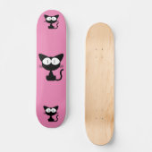 SCHWARZE KATZE-CARTOON-PINK-SKATEBOARD-DECK SKATEBOARD (Vorderseite)