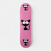 SCHWARZE KATZE-CARTOON-PINK-SKATEBOARD-DECK SKATEBOARD (Vorne)
