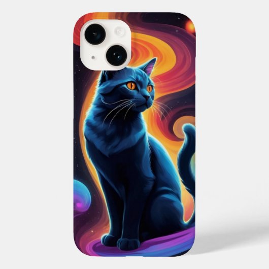 schwarze Katze Case-Mate iPhone Hülle (Rückseite)