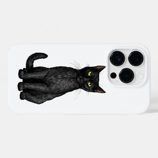 Schwarze Katze Case-Mate iPhone Hülle (Rückseite (Horizontal))