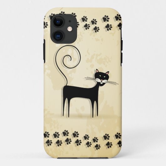 Schwarze Katze Case-Mate iPhone Hülle (Rückseite)