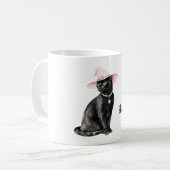 Schwarze Katze Chic Rosa Hut Halloween Kaffeetasse (Vorderseite Links)