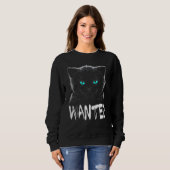 Schwarze Katze Cool Gewollt Sweatshirt (Vorne ganz)