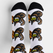 Schwarze Katze coole Kürbis-Pfad Socken (Oben)
