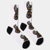 Schwarze Katze coole Kürbis-Pfad Socken (Rechts)