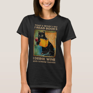 Schwarze Katze Das ist, was ich lese Bücher, die i T-Shirt