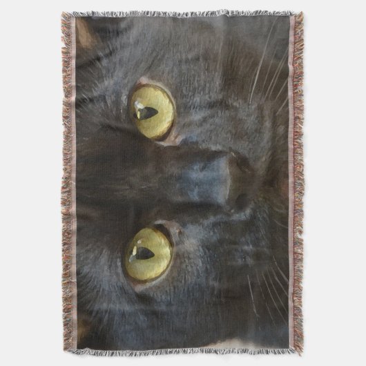 Schwarze Katze Decke (Vorderseite Vertikal)