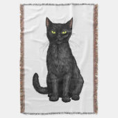 Schwarze Katze Decke (Vorderseite Vertikal)