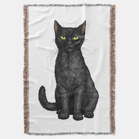 Schwarze Katze Decke (Vorderseite Vertikal)