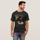 Schwarze Katze denkt Hamburger T-Shirt (Vorne ganz)