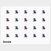 Schwarze Katze der Sterne Runder Aufkleber (Blatt)