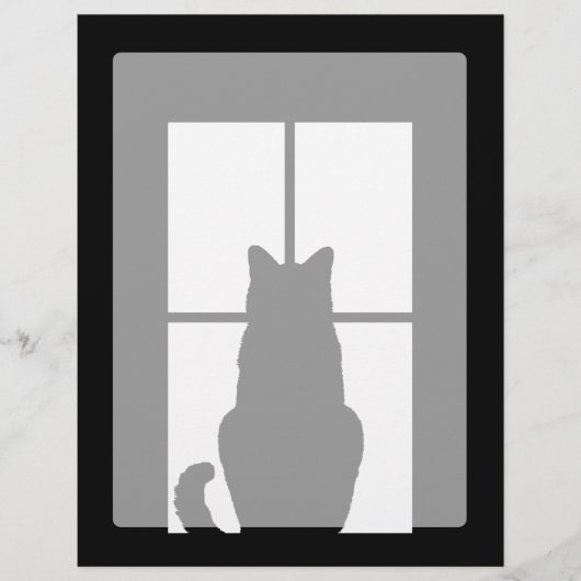 Schwarze Katze des Fensters Klicken Sie, um eine F (Vorderseite)