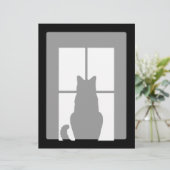 Schwarze Katze des Fensters Klicken Sie, um eine F (Stehend Vorderseite)