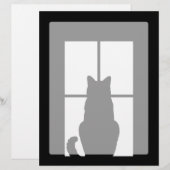 Schwarze Katze des Fensters Klicken Sie, um eine F (Vorne/Hinten)