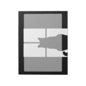 Schwarze Katze des Fensters Klicken Sie, um eine F Notizblock (Rotiert)