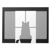 Schwarze Katze des Fensters Klicken Sie, um eine F Notizblock (Vorderseite)