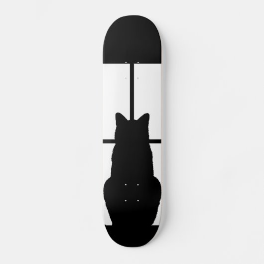 Schwarze Katze des Fensters Klicken Sie, um eine F Skateboard (Vorderseite)