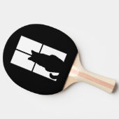 Schwarze Katze des Fensters Klicken Sie, um eine F Tischtennis Schläger (Seitenansicht)