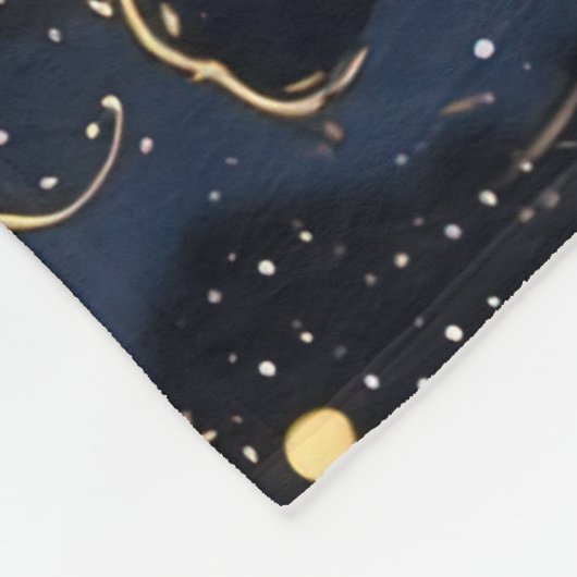 Schwarze Katze des Sternenhimmel Fleecedecke (Ecke)