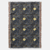 Schwarze Katze des Sternenhimmel-Musters Decke (Vorderseite Vertikal)