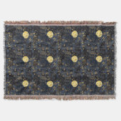 Schwarze Katze des Sternenhimmel-Musters Decke (Vorderseite)