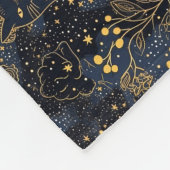 Schwarze Katze des Sternenhimmel-Musters Fleecedecke (Ecke)