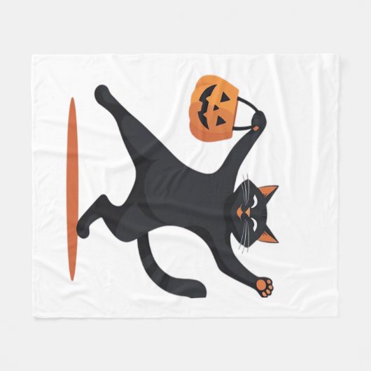 Schwarze Katze, die am Halloween-Bash heranreift u Fleecedecke (Vorderseite (Horizontal))