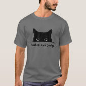 Schwarze Katze, die ich sehe, und Richter Funny Ch T-Shirt (Vorderseite)