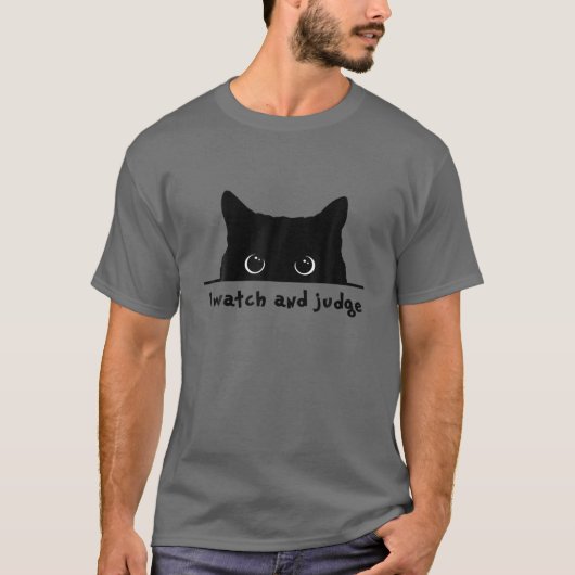 Schwarze Katze, die ich sehe, und Richter Funny Ch T-Shirt (Vorderseite)