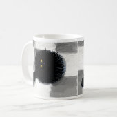 Schwarze Katze, die oben schaut Kaffeetasse (Vorderseite Links)