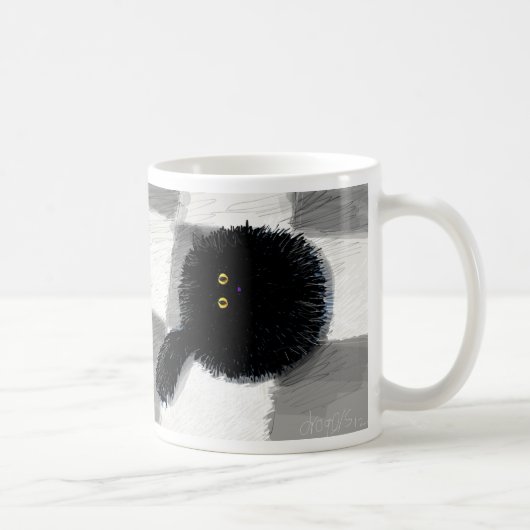 Schwarze Katze, die oben schaut Kaffeetasse (Rechts)