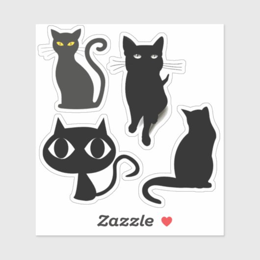 SCHWARZE KATZE-DIE-SCHNITTSTECKER-SAMMLUNG AUFKLEBER (Blatt)