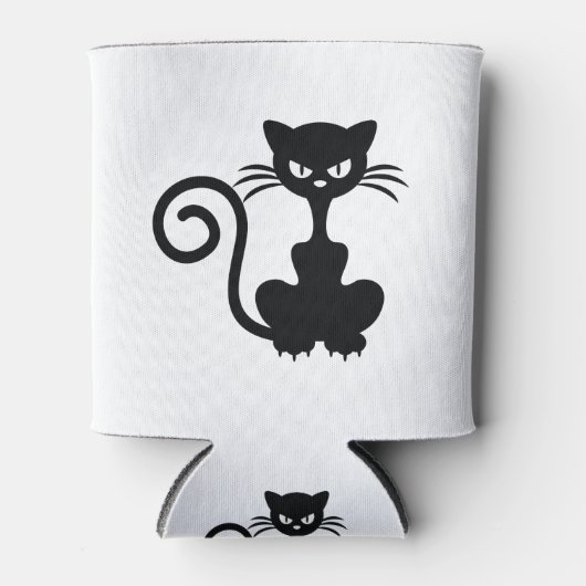 Schwarze Katze Dosenkühler (Vorderseite)
