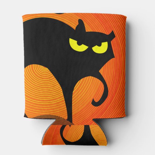 Schwarze Katze Dosenkühler (Rückseite)