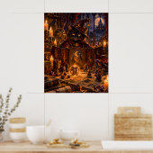 Schwarze Katze Dungeon Master Fantasy-Kunst Poster (Küche)
