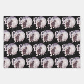 Schwarze Katze durch einen magischen Vollmond Geschenkpapier Set (Vorderseite 3)