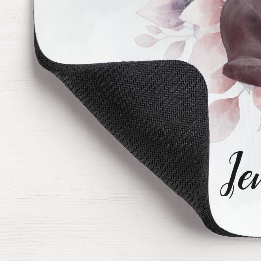 Schwarze Katze durch einen magischen Vollmond Mousepad (Ecke)