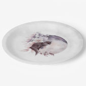 Schwarze Katze durch einen magischen Vollmond Pappteller (Schrägansicht)