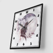 Schwarze Katze durch einen magischen Vollmond Quadratische Wanduhr (Winkel)