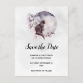 Schwarze Katze durch einen magischen Vollmond Save Einladungspostkarte (Vorderseite)