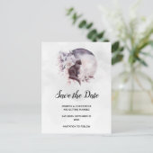 Schwarze Katze durch einen magischen Vollmond Save Einladungspostkarte (Stehend Vorderseite)