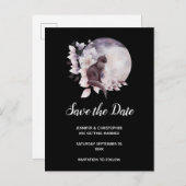 Schwarze Katze durch einen magischen Vollmond Save Einladungspostkarte (Vorne/Hinten)